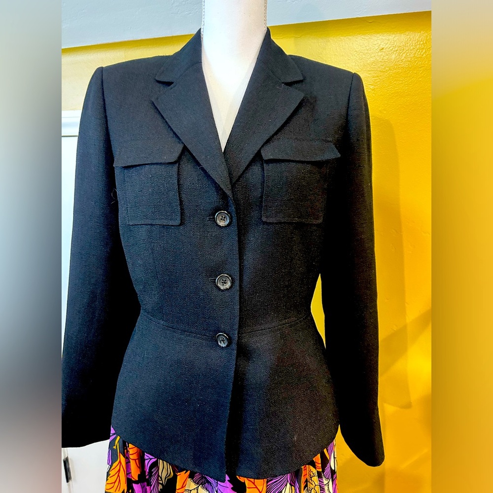 TAHARI Arthur S. Levine Classic Black Blazer Career Jacket Women's Sz 6